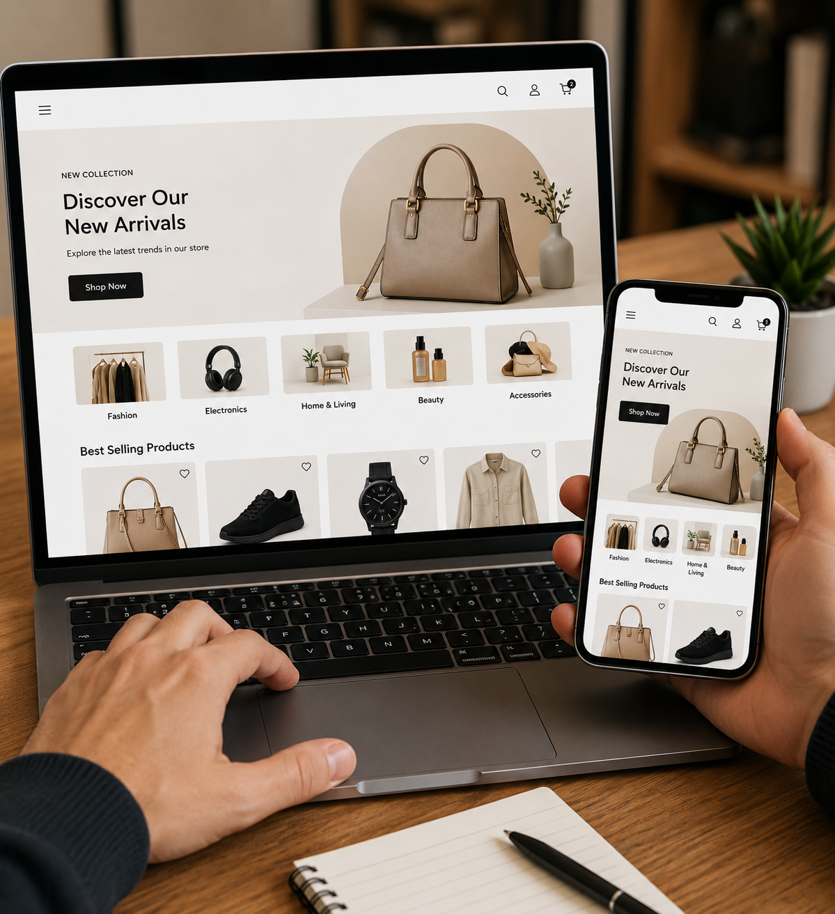 Customer shopping online